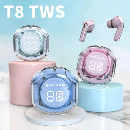 NEW T8 TWS Wireless Bluetooth Headphone Headset 5.3 Earphone Sport Gaming Headsets Noise Reduction Earbuds Bass Touch Control